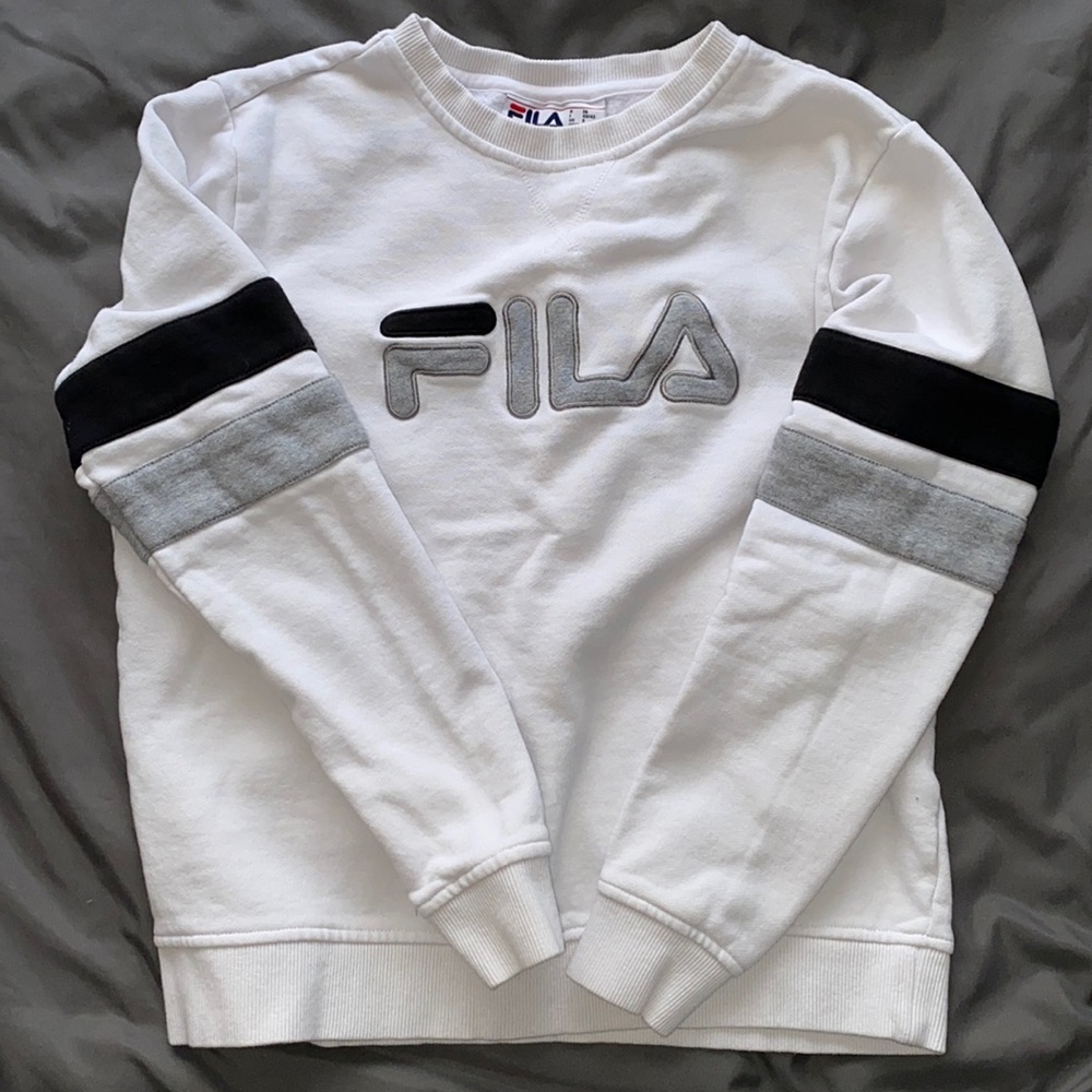 Fila sweatshirt white with black and grey size S